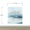 Birds Migrating Over Mountain Wall Mural. Asian Theme Peel and Stick Wallpaper. #6467