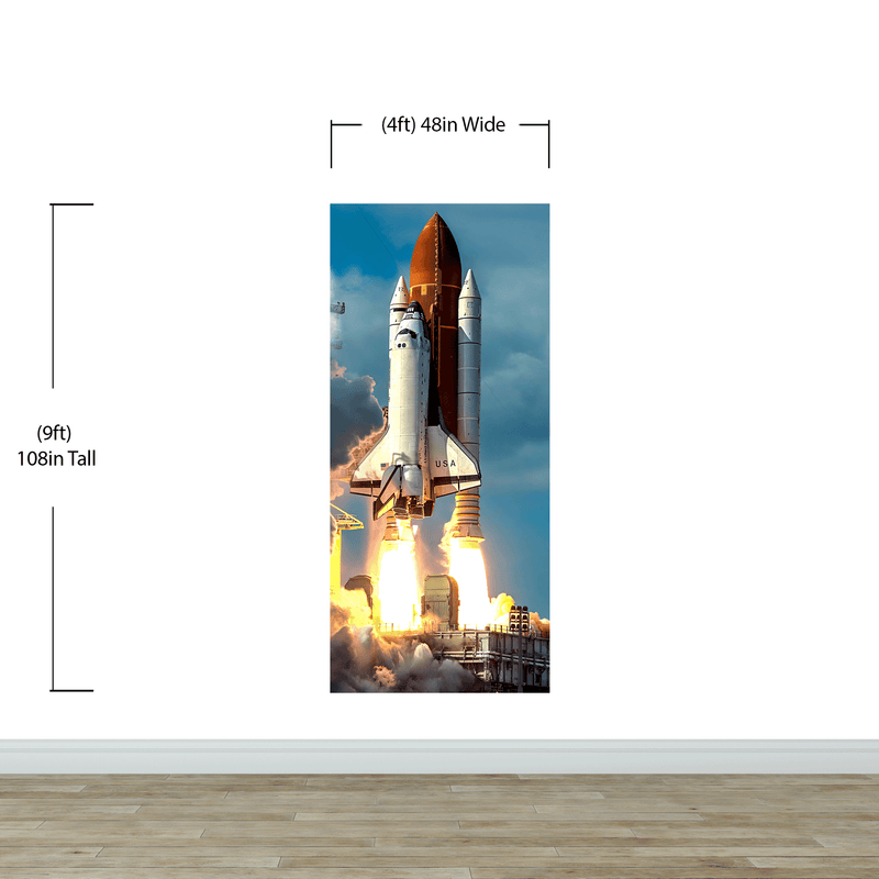 Space Shuttle Wall Mural Wallpaper. NASA Theme Wall Decor. #6470