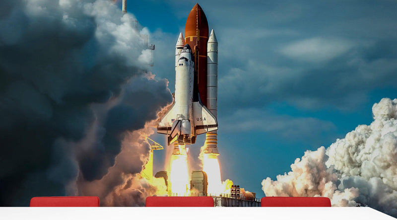 Space Shuttle Wall Mural Wallpaper. NASA Theme Wall Decor. #6470