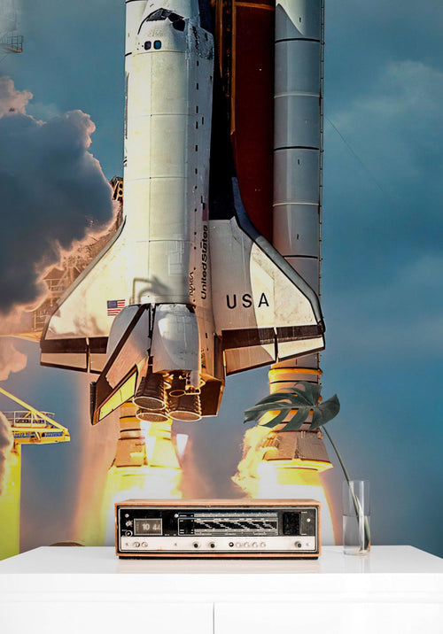 Space Shuttle Wall Mural Wallpaper. NASA Theme Wall Decor. #6470