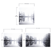 Foggy Woodland Wall Mural. Warm Grey Misty Forest Lakeview Peel and Stick Wallpaper. #6474