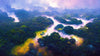 Tropical Rainforest Wall Mural Painting. #6475