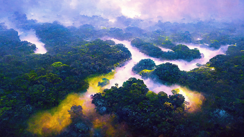 Tropical Rainforest Wall Mural Painting. #6475