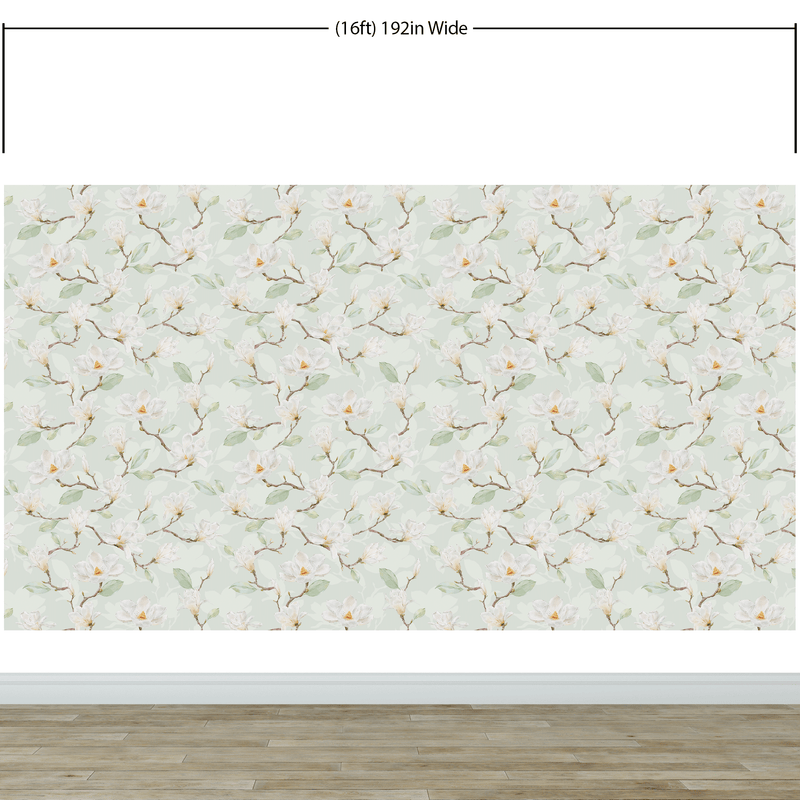 White Magnolia Wall Mural Peel and Stick Wallpaper. #6477