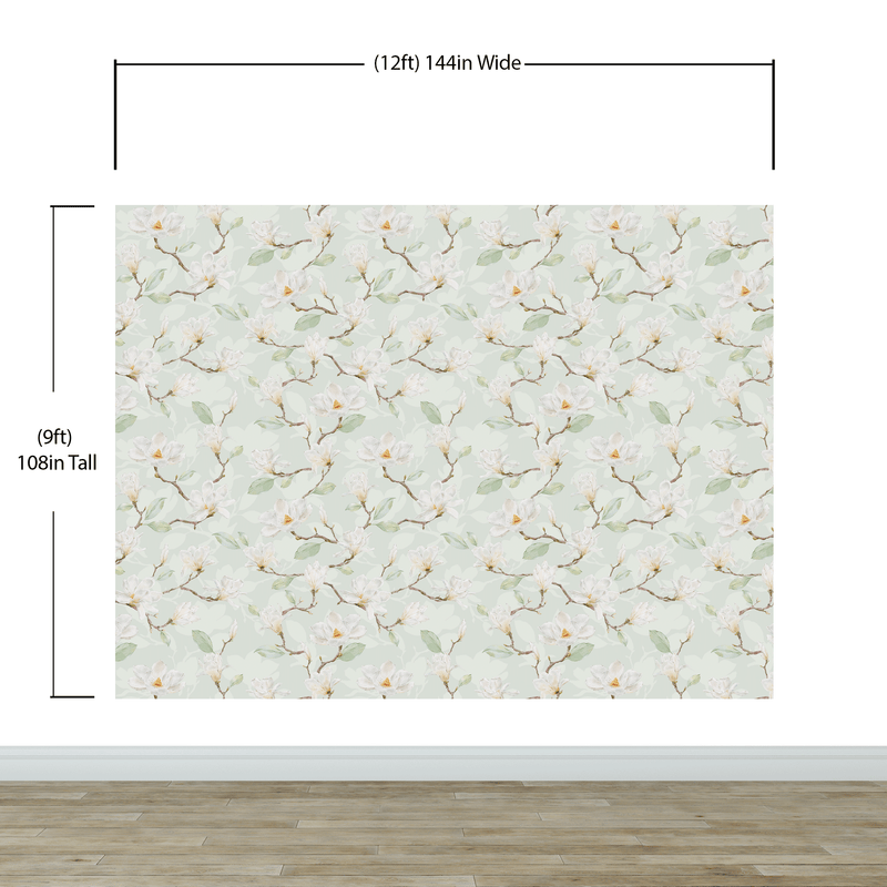 White Magnolia Wall Mural Peel and Stick Wallpaper. #6477