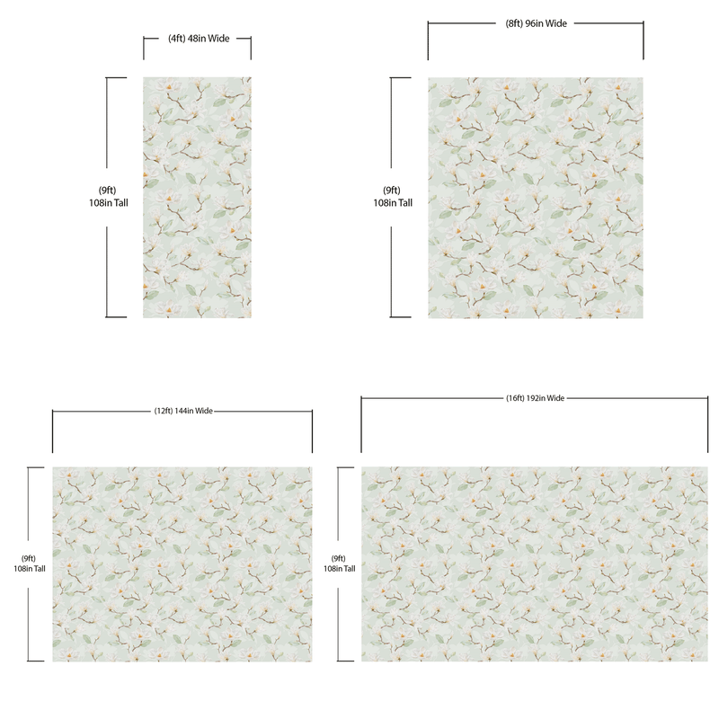 White Magnolia Wall Mural Peel and Stick Wallpaper. #6477