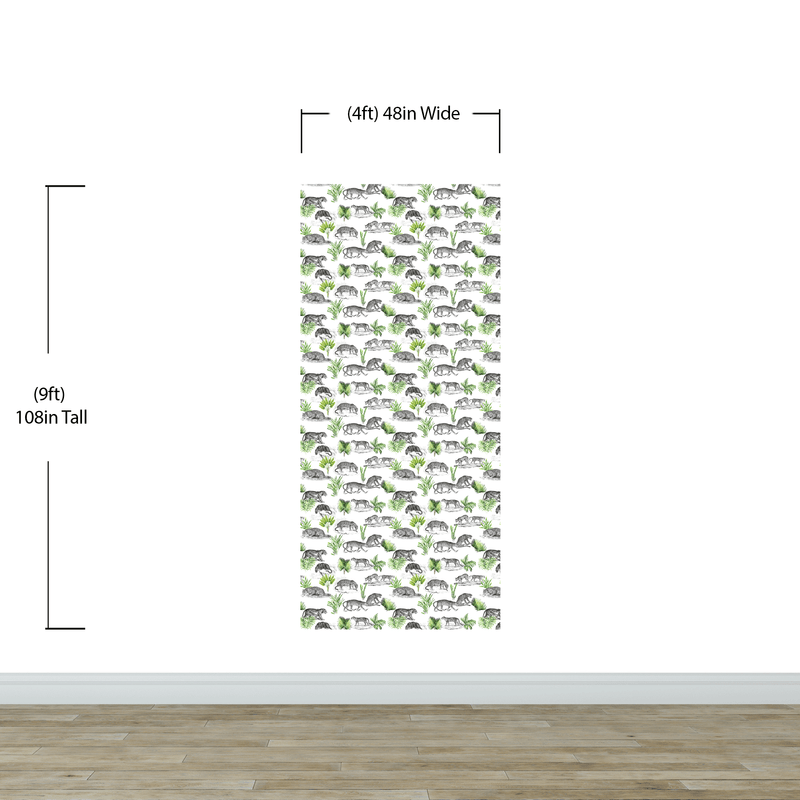 Tiger and Leopard Wallpaper Pattern. Safari Animal Print Wall Mural. #6478