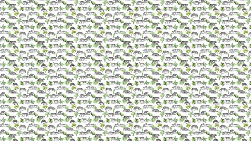 Tiger and Leopard Wallpaper Pattern. Safari Animal Print Wall Mural. #6478