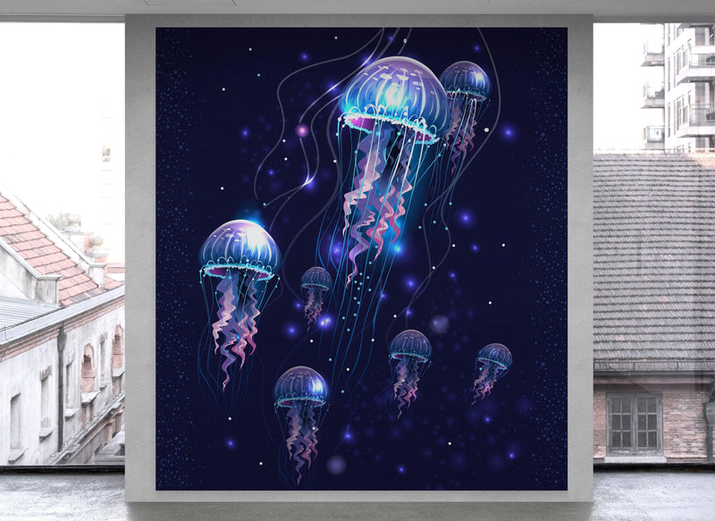 Jellyfish Wallpaper. Underwater Ocean Scene Wall Mural. #6480