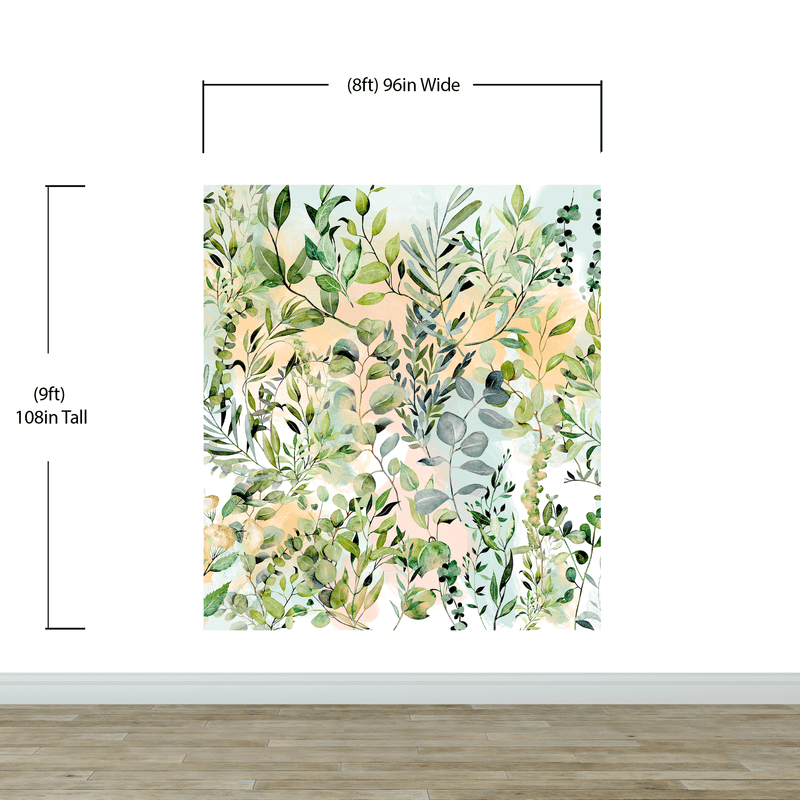 Eucalyptus Wallpaper in Pastel Color Watercolor. #6483