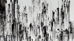 Black and White Urban City Wall Mural. Cyber Punk Cityscape. Minimalist Abstract Building Architect Wallpaper. #6487