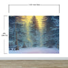 Big Sequoia Tree Wall Mural. Snow on Trees Peel and Stick Wall Mural. #6490
