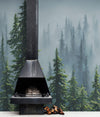 Nature Rainforest Wall Mural Wallpaper. Misty Forest Landscape. #6494