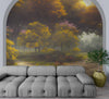 Vintage Trees in Park Wallpaper. Peel and Stick Wall Mural. #6496