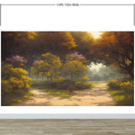 Vintage Trees in Park Wallpaper. Peel and Stick Wall Mural. #6496