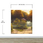 Vintage Trees in Park Wallpaper. Peel and Stick Wall Mural. #6496