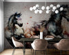 Horse Galloping Watercolor Painting. Cowboy Peel and Stick Wall Mural. #6500