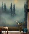 Misty Forest Wallpaper, Peel and Stick Wall Mural. #6501