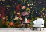 Chinoiserie Flowers Wallpaper. Asian Wall Art Mural #6517