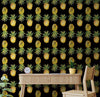 Pineapple Wallpaper. Pink, Purple, or Black Color Peel and Stick Wall Mural. #6538
