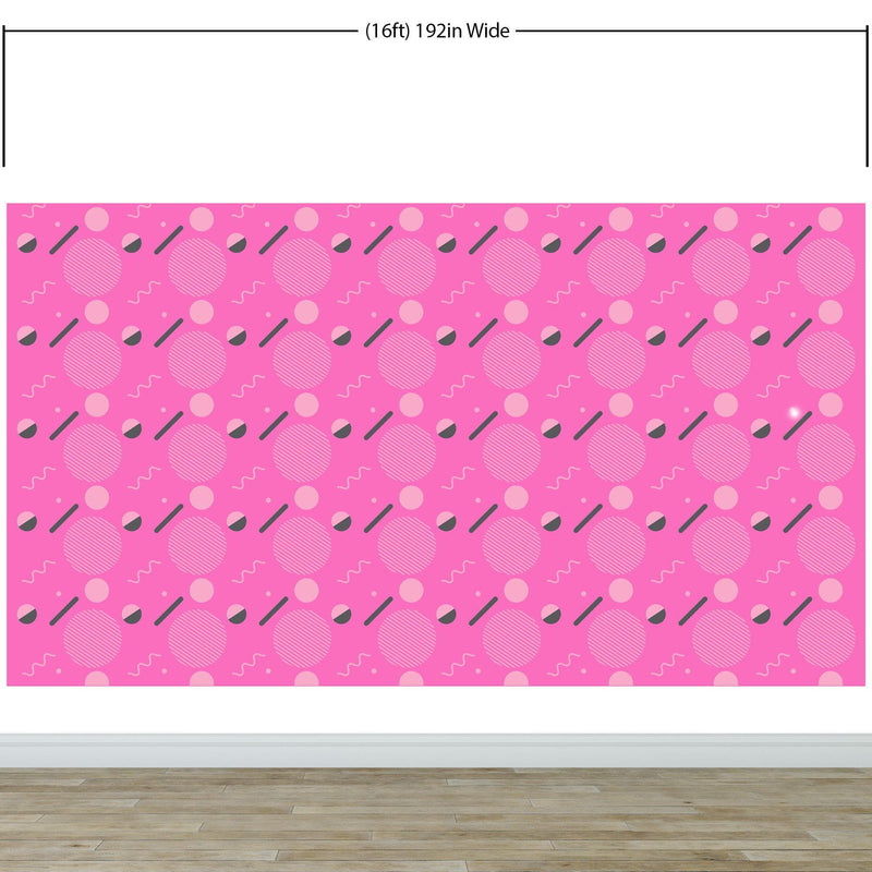 80's Wallpaper Neon Pink. 90’s Vintage Pink Memphis Wallpaper. I Love 80s. #6539