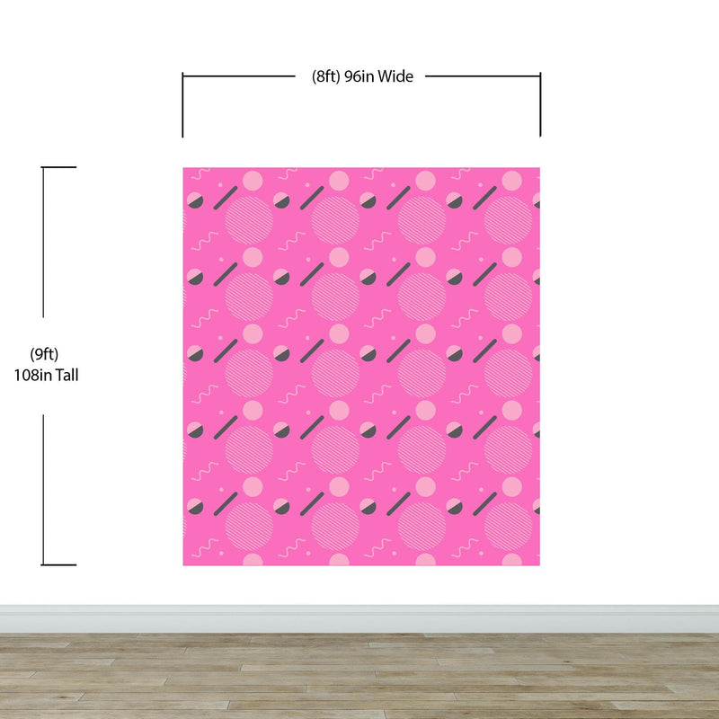 80's Wallpaper Neon Pink. 90’s Vintage Pink Memphis Wallpaper. I Love 80s. #6539