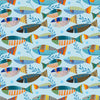 Underwater Fish Wallpaper. Colorful Tropical Fish Pattern Peel and Stick Wall Mural. #6540