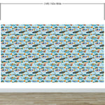 Underwater Fish Wallpaper. Colorful Tropical Fish Pattern Peel and Stick Wall Mural. #6540