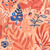 Fern Botanical Wallpaper. Colorful Orange Wall Mural. #6558