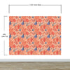 Fern Botanical Wallpaper. Colorful Orange Wall Mural. #6558