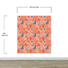 Fern Botanical Wallpaper. Colorful Orange Wall Mural. #6558