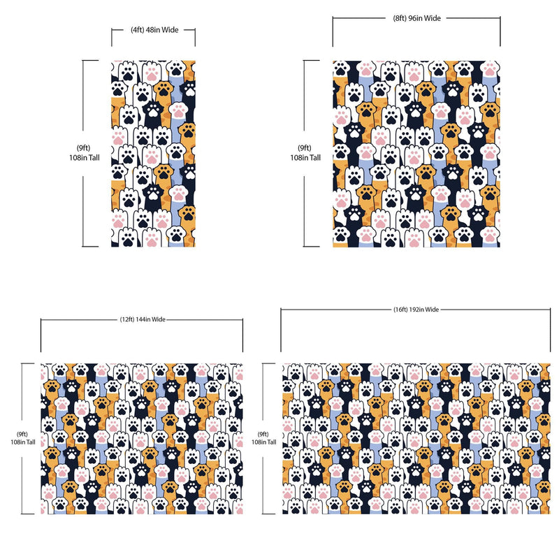Cat Paws Pattern Wallpaper - Adorable Decor for Kid's and Nursery Rooms #6576