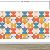 Retro Circle Geometric Wallpaper Peel and Stick Mural. Groovy Shape Patterns Mid Century Modern Retro Design. #6578