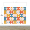Retro Circle Geometric Wallpaper Peel and Stick Mural. Groovy Shape Patterns Mid Century Modern Retro Design. #6578