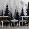 Black and White Pine Tree Forest Wallpaper. #6594
