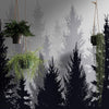 Black and White Pine Tree Forest Wallpaper. #6594
