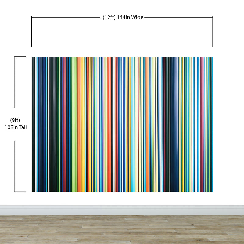 Vertical Line Color Stripes Wallpaper. Bright Rainbow Color Lines Wall Mural. #6597