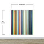 Vertical Line Color Stripes Wallpaper. Bright Rainbow Color Lines Wall Mural. #6597