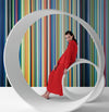 Vertical Line Color Stripes Wallpaper. Bright Rainbow Color Lines Wall Mural. #6597