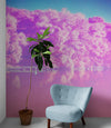 Tranquil Park Scene Wallpaper - Pink Pastel with Trees and Lake Wall Mural #6601