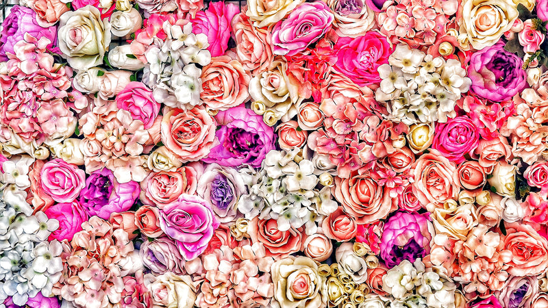 Vibrant Floral Bliss Wallpaper Mural - Colorful Roses and Flower Arrangements #6602