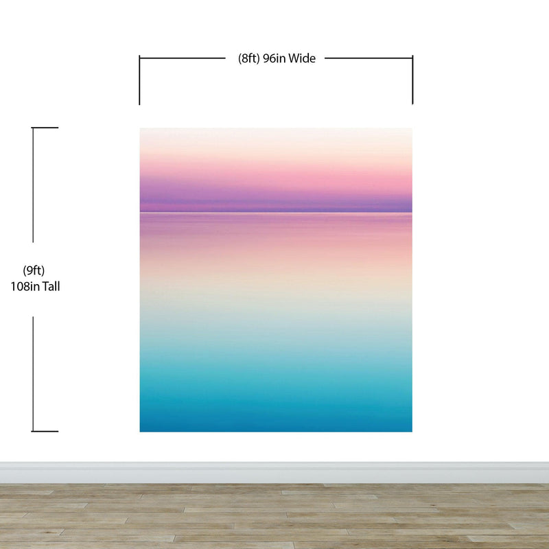 Pastel Pink Sunset Ocean Wallpaper Mural - Tropical Calm Waters. #6603