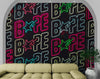 Neon Bape Brand Lights Wallpaper Mural. Streetwear Hype Beast Aesthetics. #6604