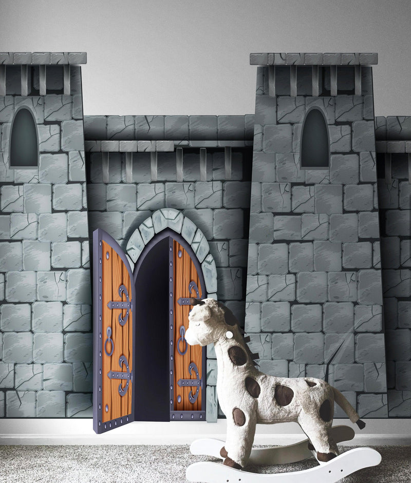 Medieval Castle Wallpaper / Peel and Stick Wall Mural. #6620