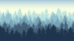 Misty Forest Wallpaper. Blue Pastel Color Mural #6772