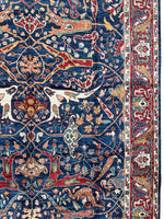 Hand-Knotted AfghanI Bidjar Ghazni Wool Rug – 6'7" x 9'10" – Elegant Floral Design