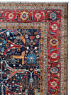 Hand-Knotted Afghani Bidjar Wool Rug – 9’x12’ – Intricate Geometric & Floral Motifs