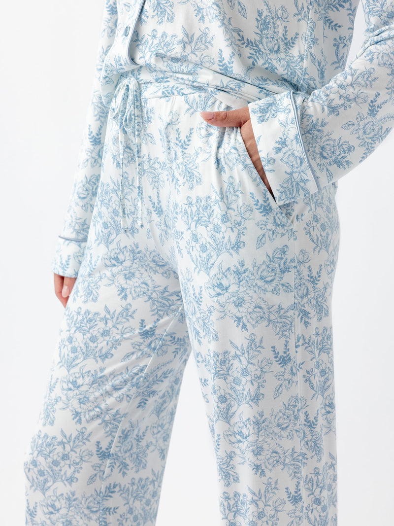 Women's Stretch-Knit Long Sleeve Bamboo Pajama Set