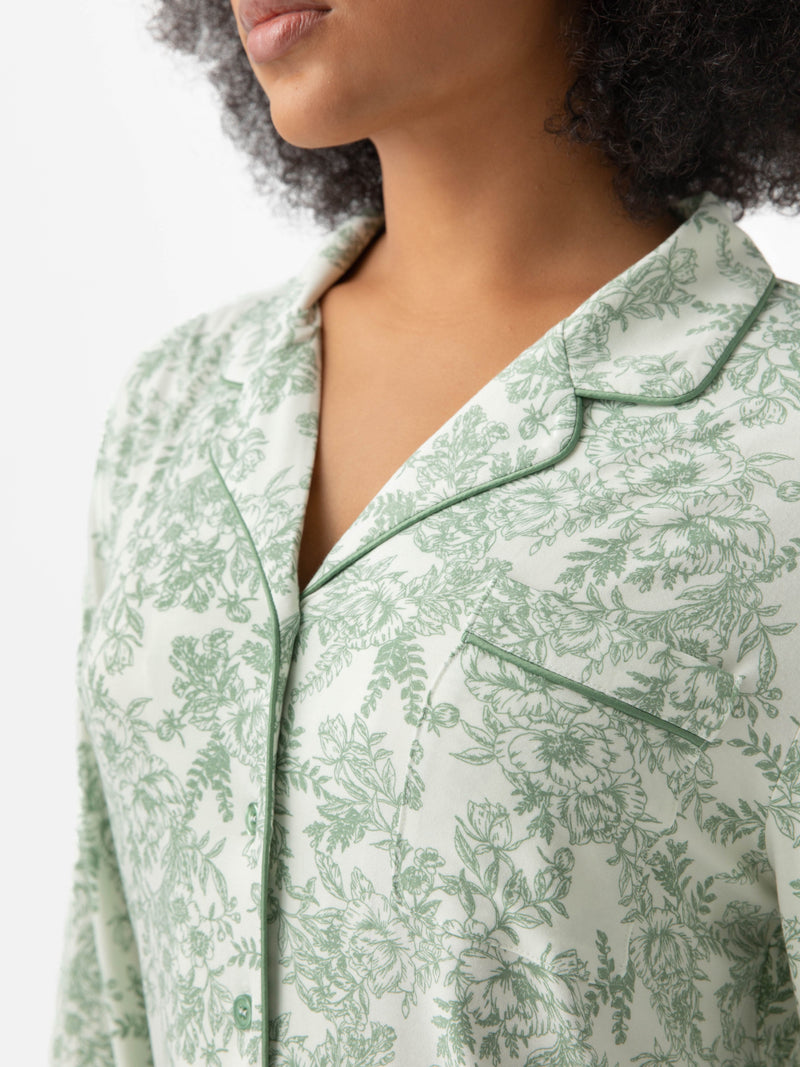 Women's Stretch-Knit Long Sleeve Bamboo Pajama Set