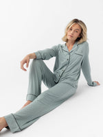Women's Stretch-Knit Long Sleeve Bamboo Pajama Set